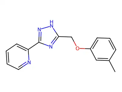 2-{3-[(3-methylphenoxy)methyl]-1H-1,2,4-triazol-5-yl}pyridine structure