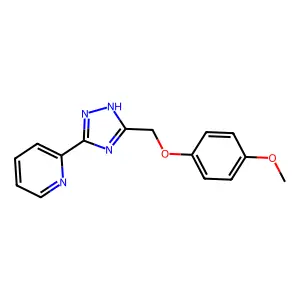 2-{3-[(4-methoxyphenoxy)methyl]-1H-1,2,4-triazol-5-yl}pyridine structure