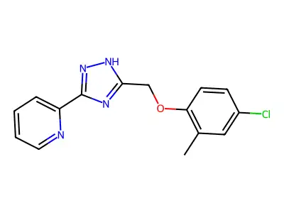 2-[3-(4-chloro-2-methylphenoxymethyl)-1H-1,2,4-triazol-5-yl]pyridine structure