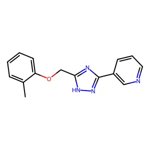 3-[5-[(2-methylphenoxy)methyl]-1H-1,2,4-triazol-3-yl]pyridine structure