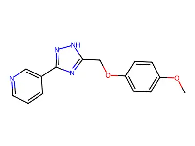 3-{3-[(4-methoxyphenoxy)methyl]-1H-1,2,4-triazol-5-yl}pyridine structure