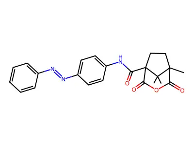 1,8,8-trimethyl-2,4-dioxo-N-(4-phenyldiazenylphenyl)-3-oxabicyclo[3.2.1]octane-5-carboxamide structure