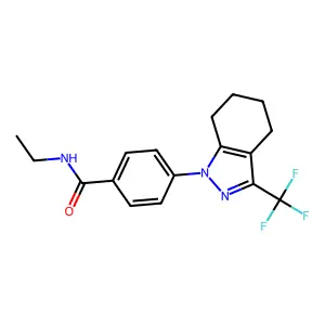 N-ethyl-4-[3-(trifluoromethyl)-4,5,6,7-tetrahydro-1H-indazol-1-yl]benzamide structure
