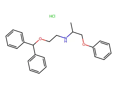 2-Propylamine, N-(2-(diphenylmethoxy)ethyl)-1-phenoxy-, hydrochloride structure