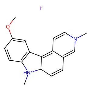 10-Methoxy-3,7-dimethyl-7H-pyrido(3,4-c)carbazolium iodide structure