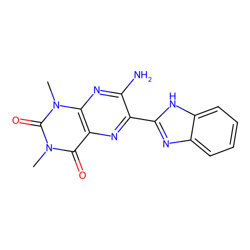 7-Amino-6-(1H-benzimidazol-2-yl)-1,3-dimethylpteridine-2,4(1H,3H)-dione structure