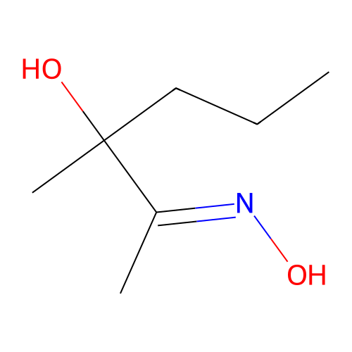 2-(Hydroxyimino)-3-methylhexan-3-ol structure