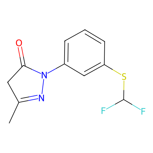 2-[3-(difluoromethylsulfanyl)phenyl]-5-methyl-4H-pyrazol-3-one structure