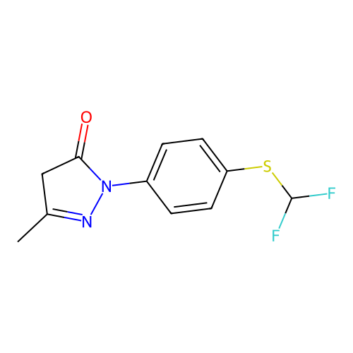 2-[4-(difluoromethylsulfanyl)phenyl]-5-methyl-4H-pyrazol-3-one structure