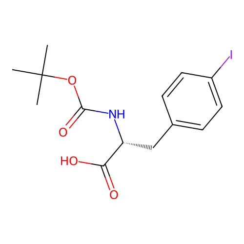 Boc-4-iodo-D-phenylalanine structure