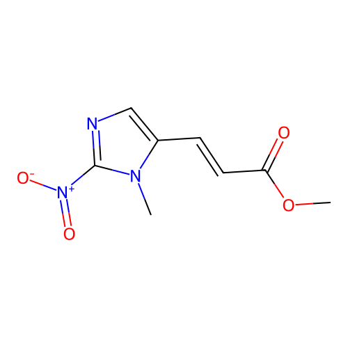 2-Propenoic acid, 3-(1-methyl-2-nitro-1H-imidazol-5-yl)-, methyl ester, (E)- structure