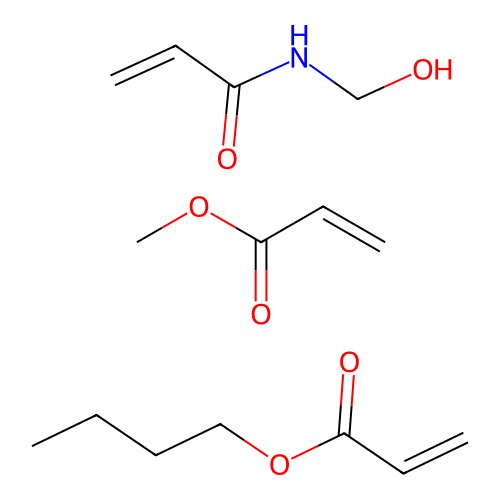 butyl prop-2-enoate;N-(hydroxymethyl)prop-2-enamide;methyl prop-2-enoate structure