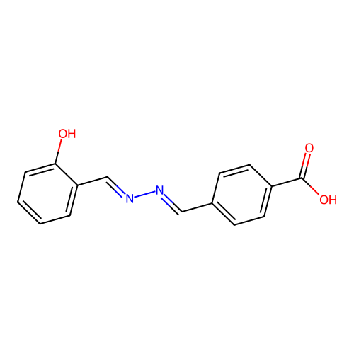 4-[[(2-Hydroxyphenyl)methylidenehydrazinylidene]methyl]benzoic acid structure
