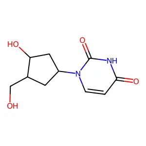 1-[3-Hydroxy-4-(hydroxymethyl)cyclopentyl]pyrimidine-2,4-dione structure