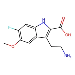 3-(2-Aminoethyl)-6-fluoro-5-methoxy-1H-indole-2-carboxylic acid structure