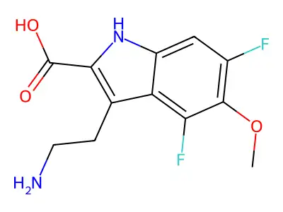3-(2-Aminoethyl)-4,6-difluoro-5-methoxy-1H-indole-2-carboxylic acid structure