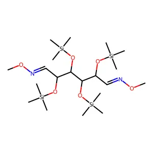 2,3,4,5-Tetrakis-O-(trimethylsilyl)-D-gluco-hexodialdose 1,6-bis(O-methyloxime) structure