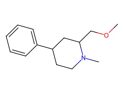 Piperidine, 2-(methoxymethyl)-1-methyl-4-phenyl- structure
