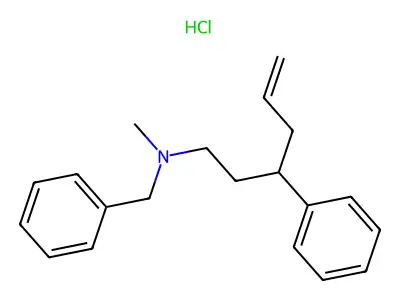 N-Benzyl-N-methyl-3-phenylhex-5-en-1-amine--hydrogen chloride (1/1) structure