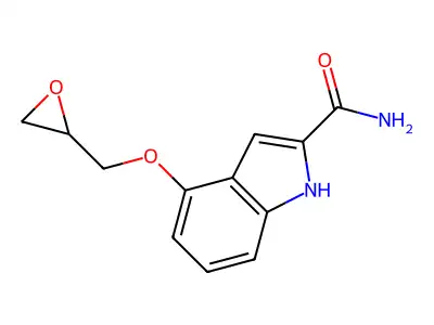 1H-Indole-2-carboxamide, 4-(oxiranylmethoxy)- structure