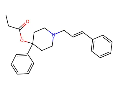 4-Piperidinol, 4-phenyl-1-(3-phenyl-2-propen-1-yl)-, 4-propanoate structure