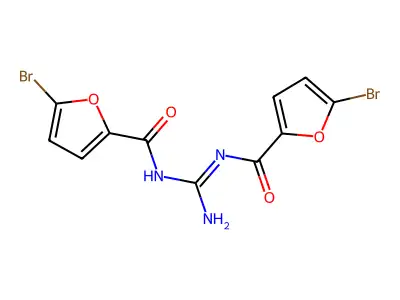 2-Furancarboxamide, N,N'-carbonimidoylbis(5-bromo- structure