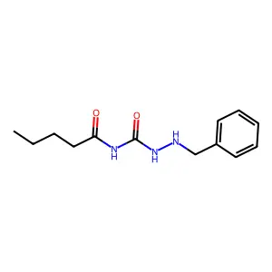 Hydrazinecarboxamide, N-(1-oxopentyl)-2-(phenylmethyl)- structure