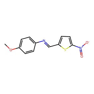Benzenamine, 4-methoxy-N-[(5-nitro-2-thienyl)methylene]- structure