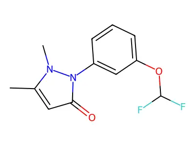 3-Pyrazolin-5-one, 2,3-dimethyl-1-(3-difluoromethoxyphenyl)- structure