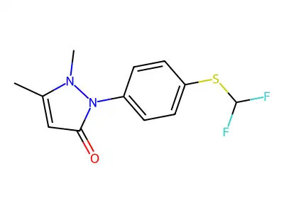 3-Pyrazolin-5-one, 2,3-dimethyl-1-(p-(difluoromethylthio)phenyl)- structure
