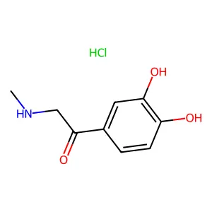Ethanone, 1-(3,4-dihydroxyphenyl)-2-(methylamino)-, hydrochloride (1:1) structure
