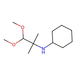 N-(1,1-dimethoxy-2-methylpropan-2-yl)cyclohexanamine structure
