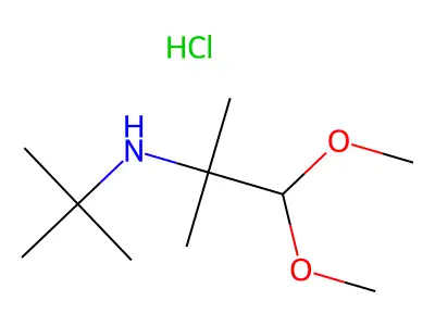 N-tert-butyl-1,1-dimethoxy-2-methylpropan-2-amine structure