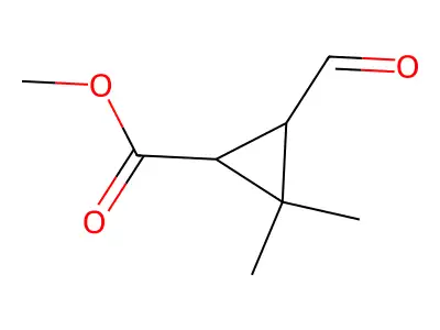 Methyl 3-formyl-2,2-dimethylcyclopropanecarboxylate structure