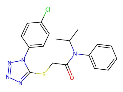 2-{[1-(4-chlorophenyl)-1H-1,2,3,4-tetrazol-5-yl]sulfanyl}-N-phenyl-N-(propan-2-yl)acetamide structure
