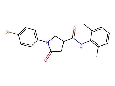 1-(4-bromophenyl)-N-(2,6-dimethylphenyl)-5-oxopyrrolidine-3-carboxamide structure