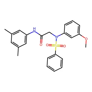 2-[N-(benzenesulfonyl)-3-methoxyanilino]-N-(3,5-dimethylphenyl)acetamide structure