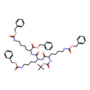 benzyl 2-[[2-[[2-[(2-methylpropan-2-yl)oxycarbonylamino]-6-(phenylmethoxycarbonylamino)hexanoyl]amino]-6-(phenylmethoxycarbonylamino)hexanoyl]amino]-6-(phenylmethoxycarbonylamino)hexanoate structure