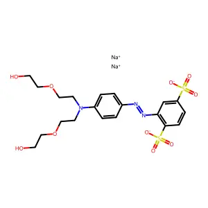 (C2-H4-O)mult-(C2-H4-O)mult-C16-H19-N3-O8-S2.2Na structure