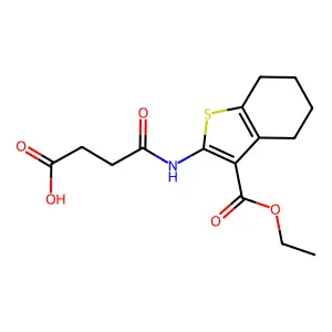 4-((3-(ethoxycarbonyl)-4,5,6,7-tetrahydrobenzo[b]thiophen-2-yl)amino)-4-oxobutanoic acid structure