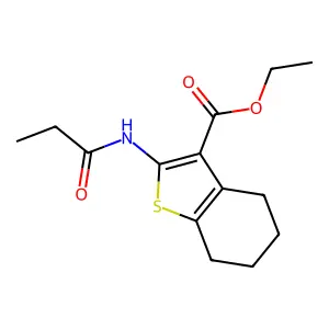 Ethyl 2-propionamido-4,5,6,7-tetrahydrobenzo[b]thiophene-3-carboxylate structure