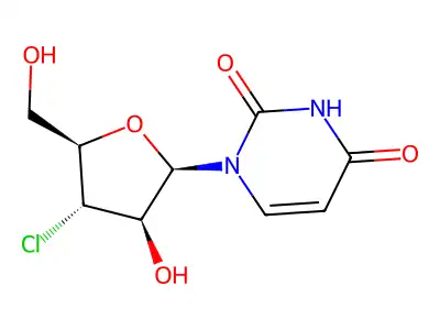 1-(3'-Chloro-3'-deoxyarabinofuranosyl)uracil structure