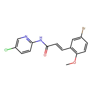 (2E)-3-(5-bromo-2-methoxyphenyl)-N-(5-chloropyridin-2-yl)prop-2-enamide structure
