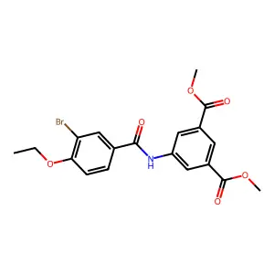 Dimethyl 5-(3-bromo-4-ethoxybenzamido)benzene-1,3-dicarboxylate structure
