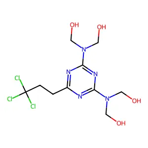 [[4-[bis(hydroxymethyl)amino]-6-(3,3,3-trichloropropyl)-1,3,5-triazin-2-yl]-(hydroxymethyl)amino]methanol structure