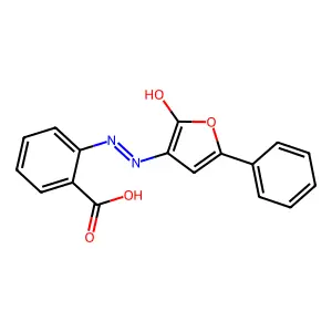 Benzoic acid, 2-[(2-oxo-5-phenyl-3(2H)-furanylidene)hydrazino]- structure