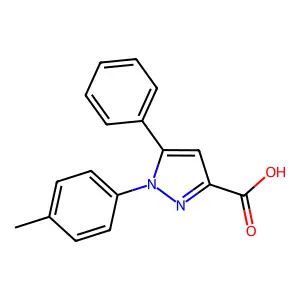 1-(4-methylphenyl)-5-phenyl-1H-pyrazole-3-carboxylic acid structure