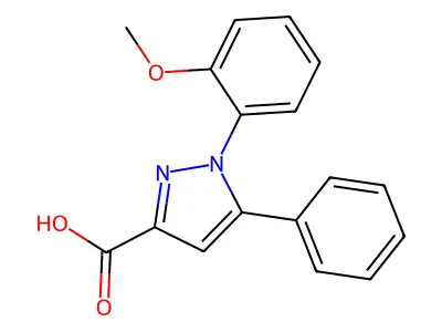 1H-Pyrazole-3-carboxylic acid, 1-(2-methoxyphenyl)-5-phenyl- structure