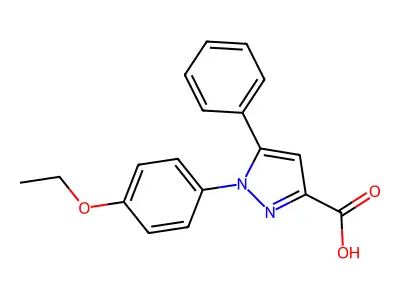 1H-Pyrazole-3-carboxylic acid, 1-(4-ethoxyphenyl)-5-phenyl- structure