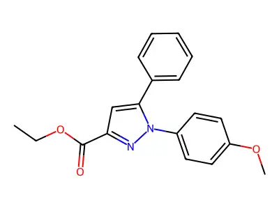 ethyl 1-(4-methoxyphenyl)-5-phenyl-1H-pyrazole-3-carboxylate structure